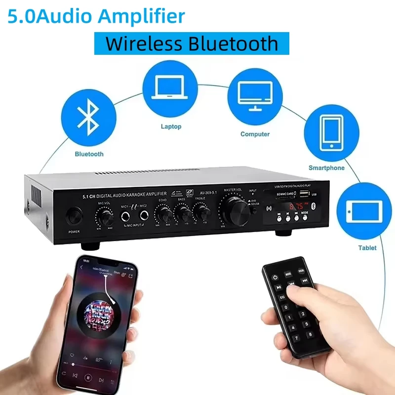 Home Cinema System - AV-369BT Bluetooth 5.1 Głośnik z wzmacniaczem