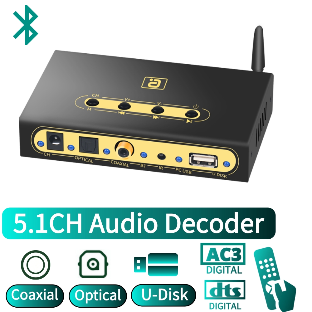Surround Sound Decoder - DA720 Dekoder Audio 5.1CH Odbiornik Bluetooth